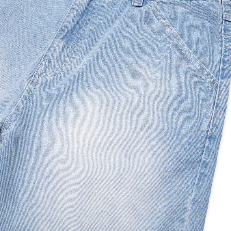 Passport Workers Club Shorts - Faded Wash Light Indigo