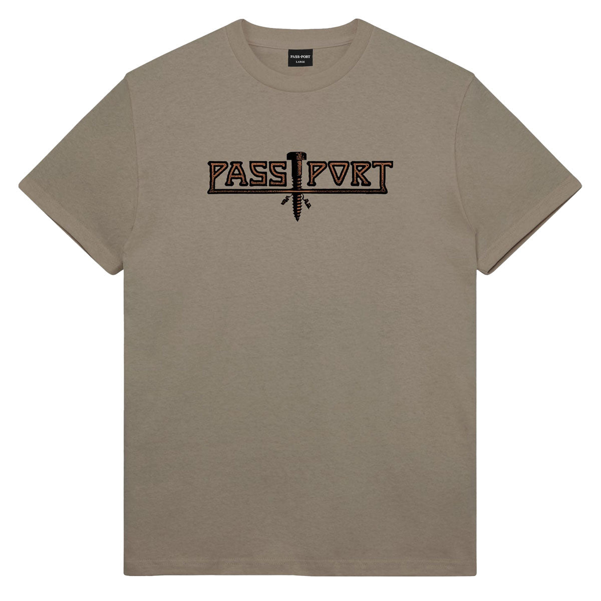 Passport Screwed T-Shirt - Khaki image 1