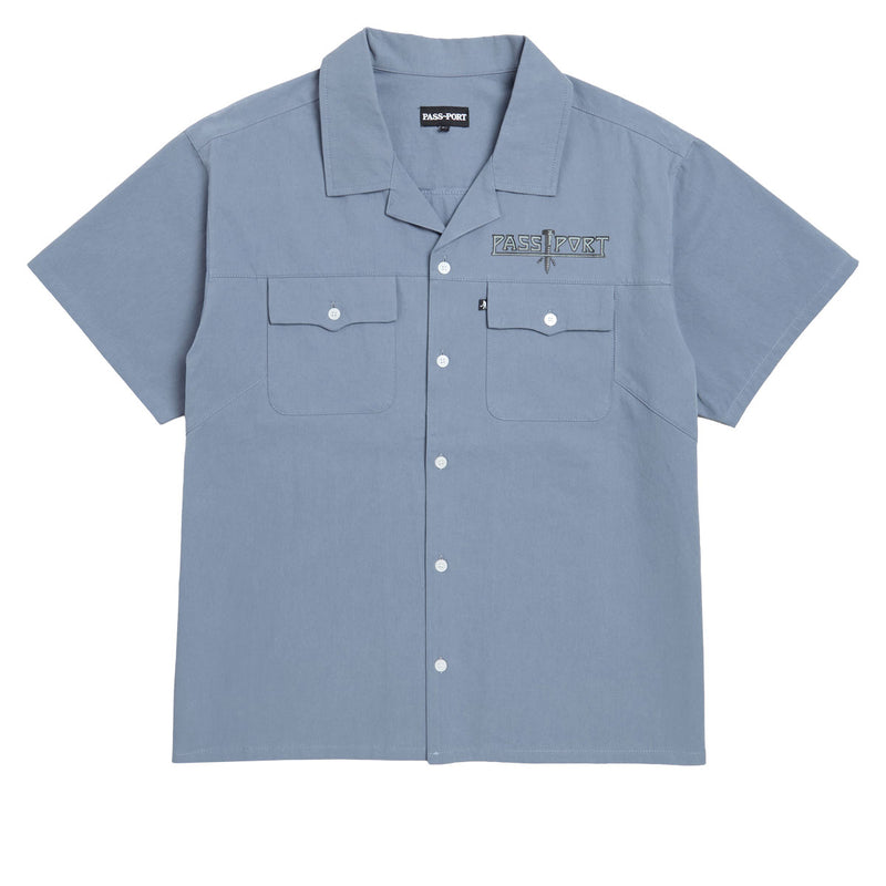 Passport Screwed Casual Shirt - Steel Blue