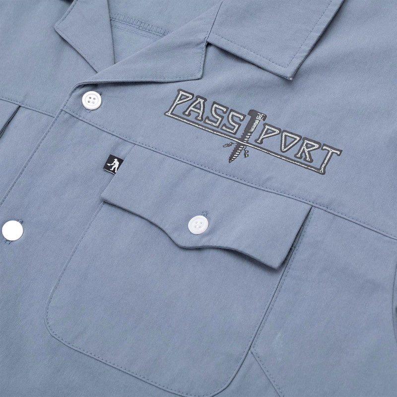 Passport Screwed Casual Shirt - Steel Blue