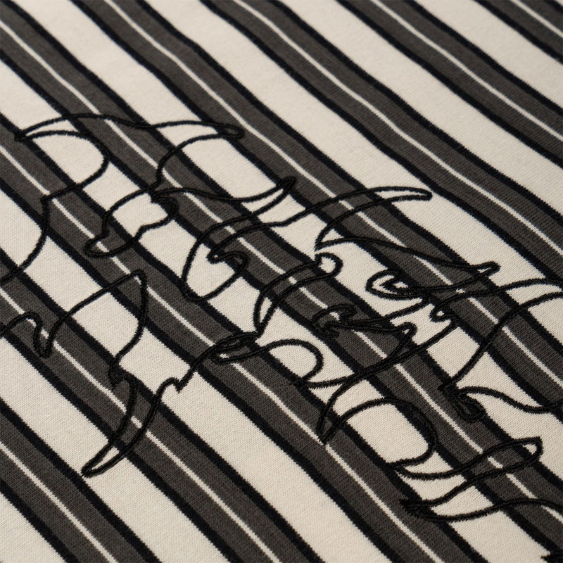 Welcome Concrete Striped Knit T-Shirt - Grey