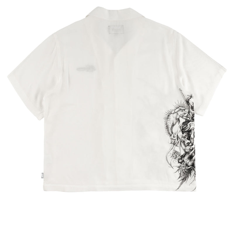 Welcome Torment Printed Linen Shirt - White