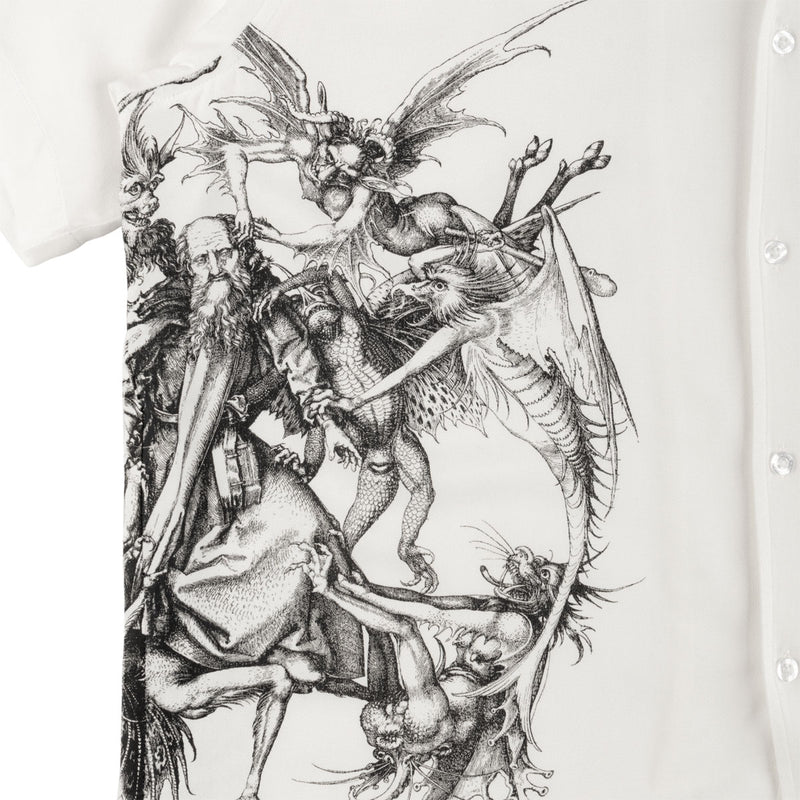 Welcome Torment Printed Linen Shirt - White