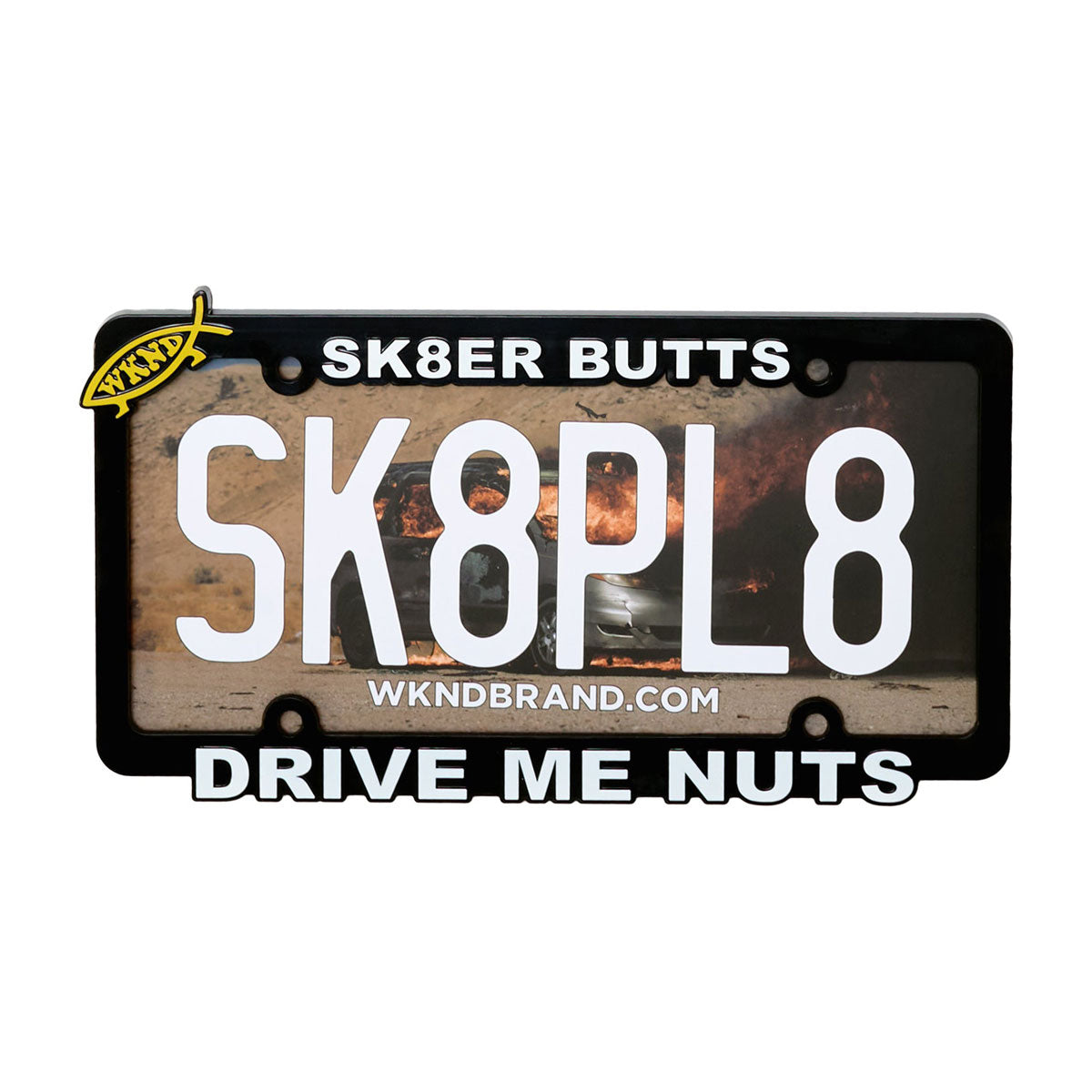 WKND Drive Me Nuts License Plate Frame image 1