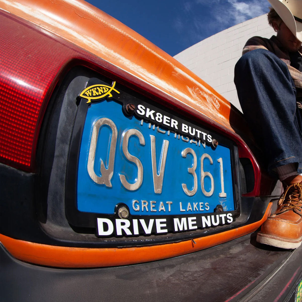 WKND Drive Me Nuts License Plate Frame image 2