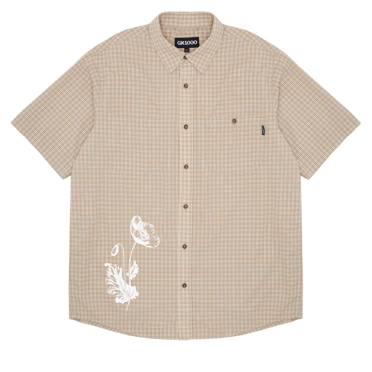 GX1000 Short Sleeve Button Down Shirt - Tan Plaid image 1