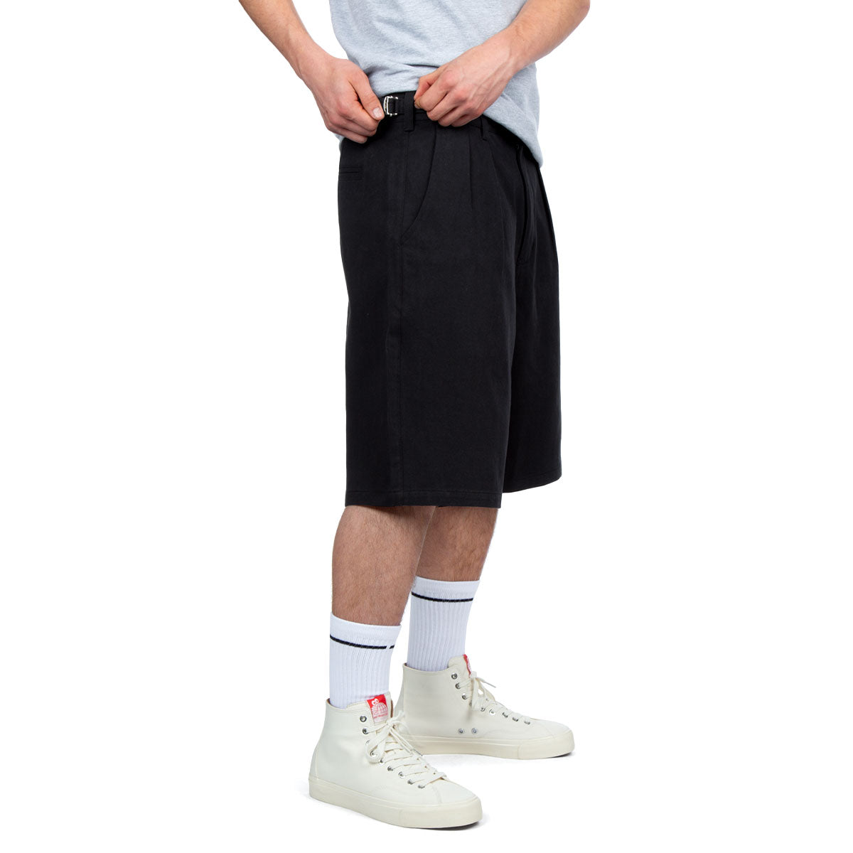 CCS Pleated Chino Shorts - Black image 7
