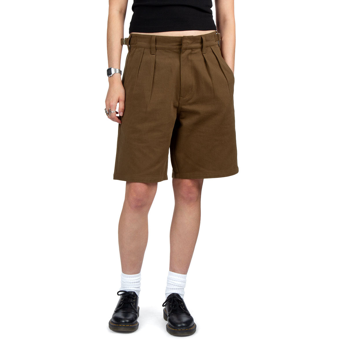 CCS Pleated Chino Shorts - Brown image 12