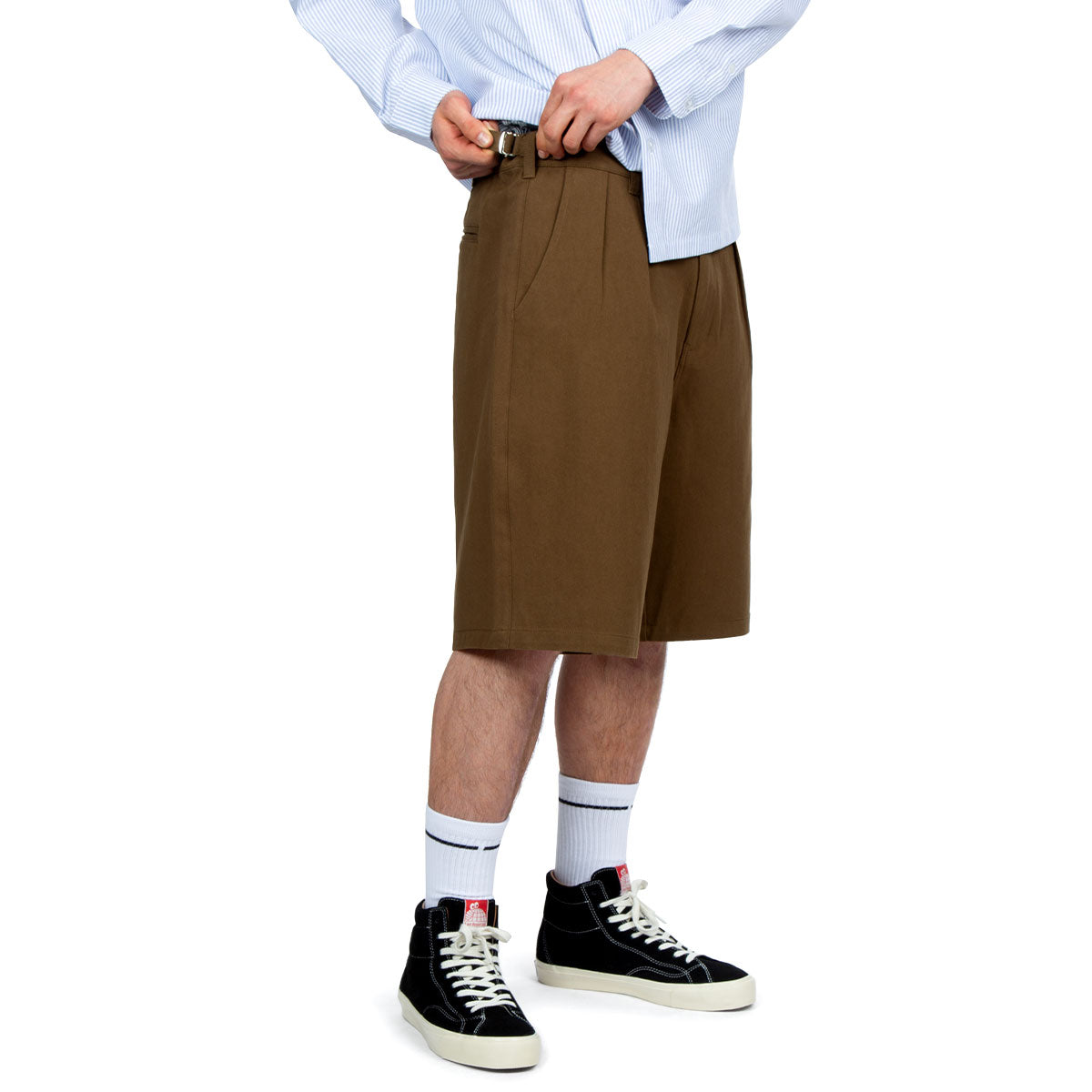 CCS Pleated Chino Shorts - Brown image 11