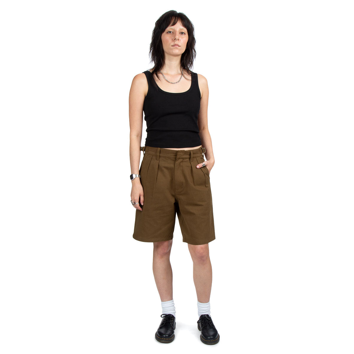 CCS Pleated Chino Shorts - Brown image 5