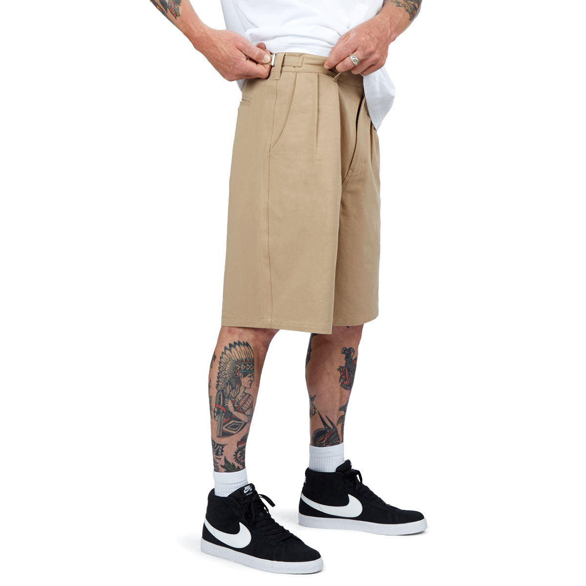 CCS Pleated Chino Shorts - Khaki image 11