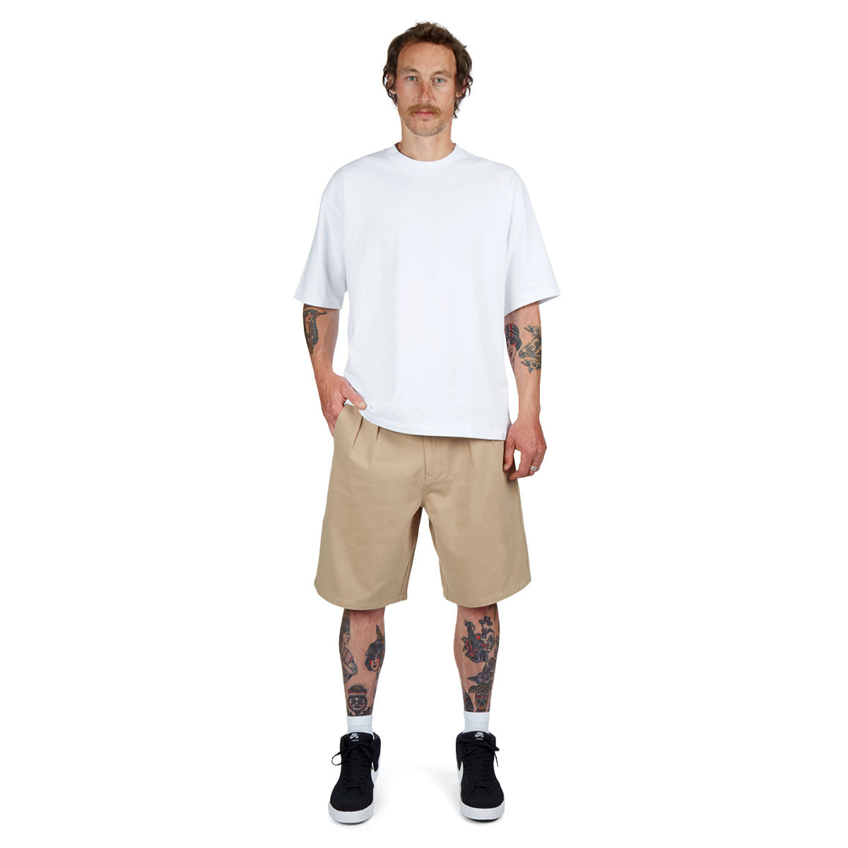 CCS Pleated Chino Shorts - Khaki image 4