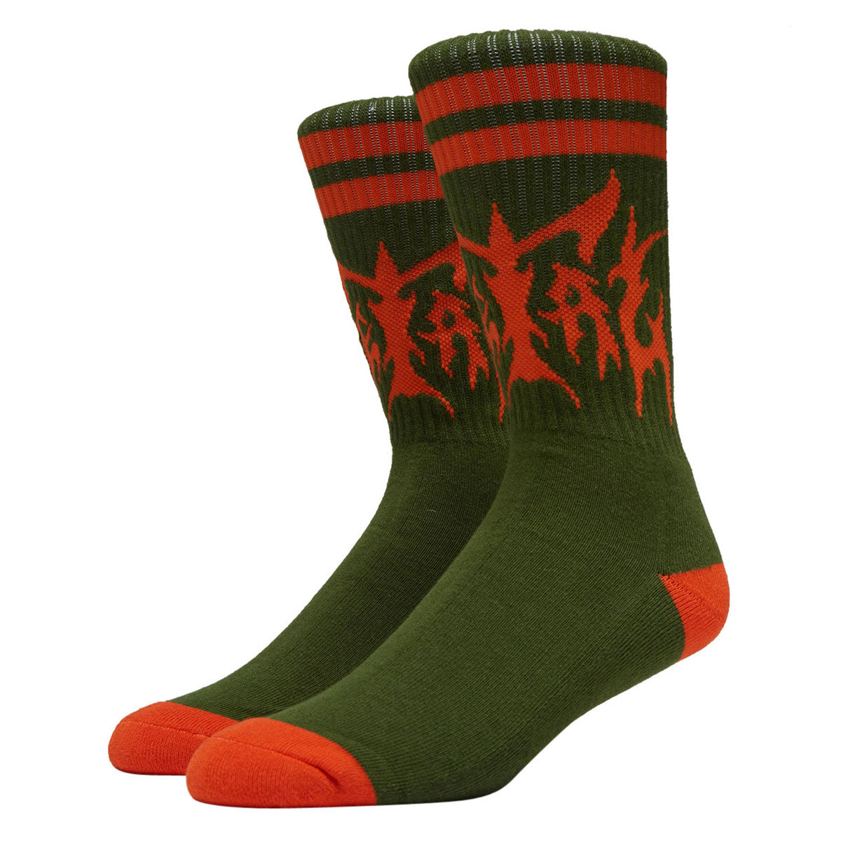Metal Hesh Socks - Green/Orange image 1