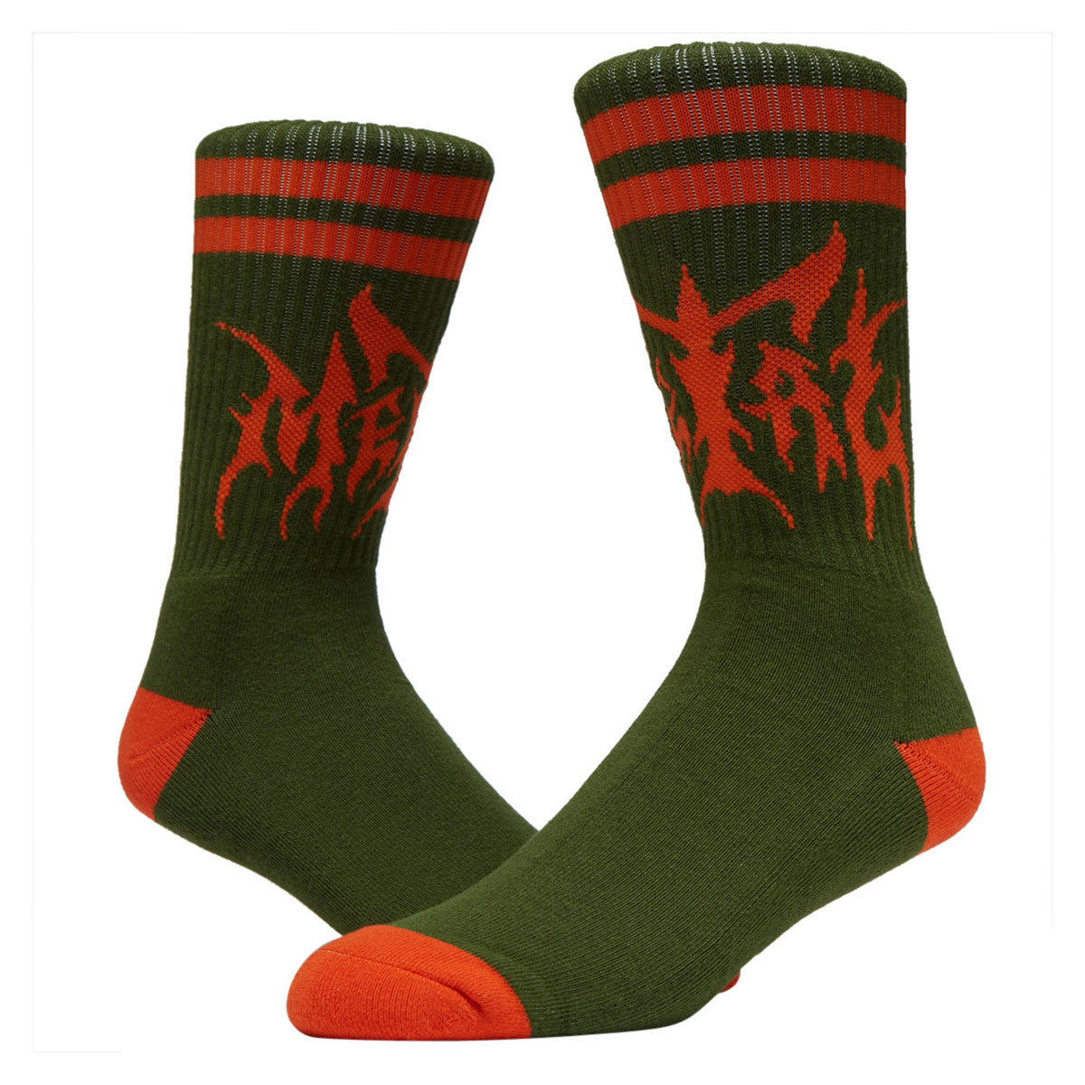 Metal Hesh Socks - Green/Orange image 2