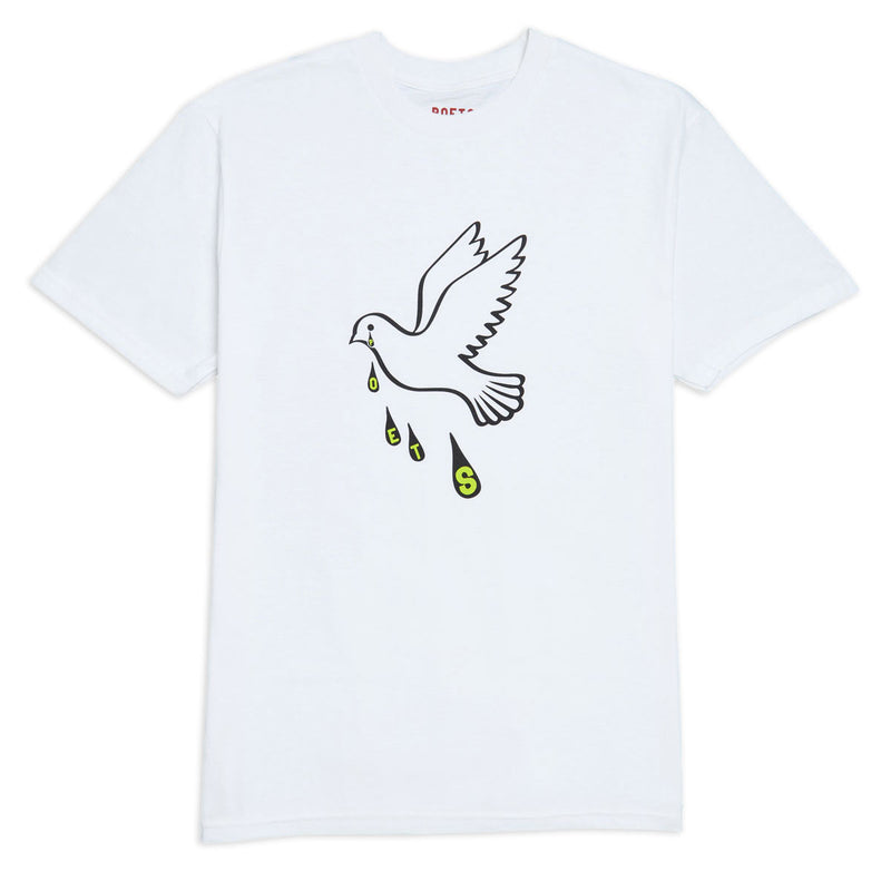 Poets Message Dove Screened T-Shirt - White