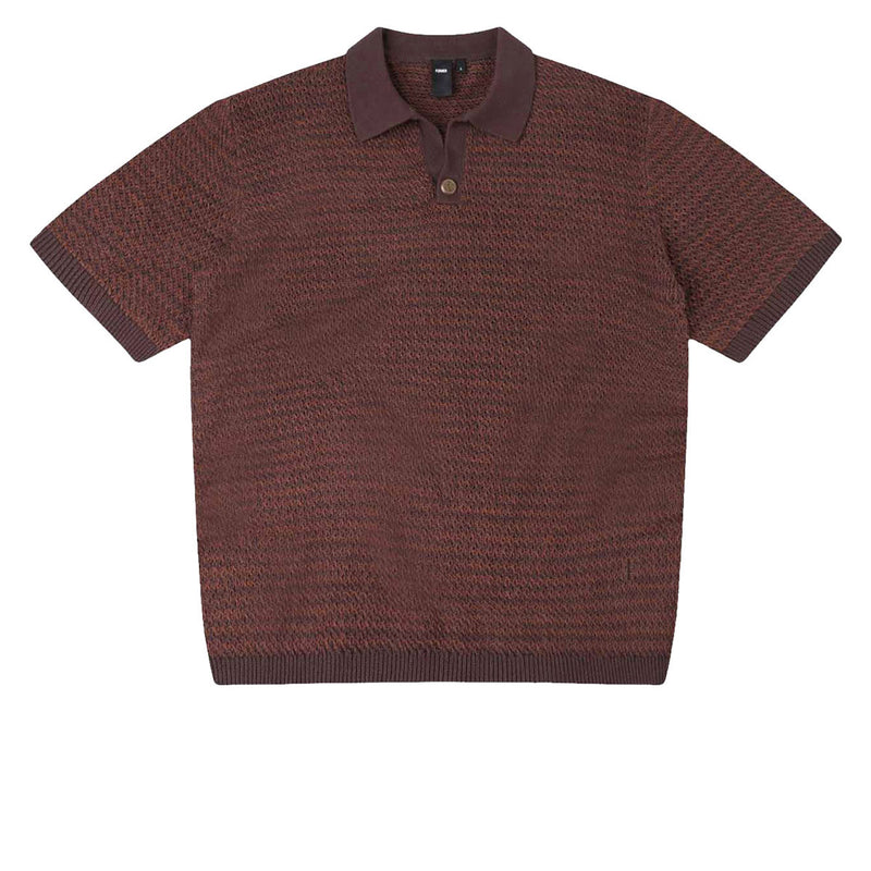 Former AG Open Collar Polo Shirt - Copper