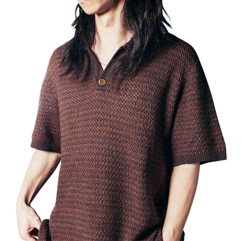 Former AG Open Collar Polo Shirt - Copper