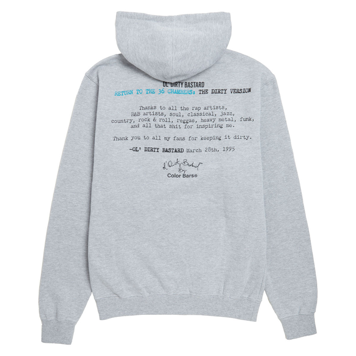 Color Bars x ODB CD Hoodie - Heather Grey image 2