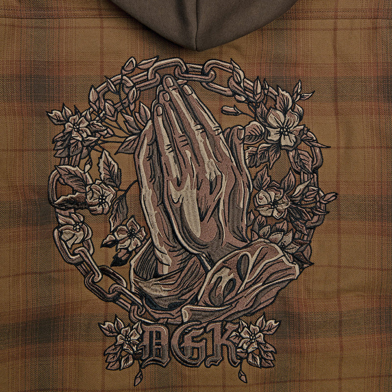 DGK In Chains Flannel Shacket Jacket - Brown