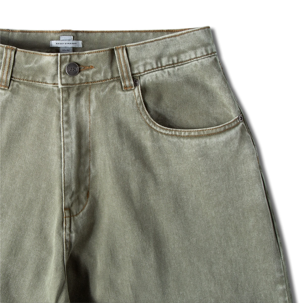 CCS Baggy Straight Denim Jeans - Faded Olive image 7