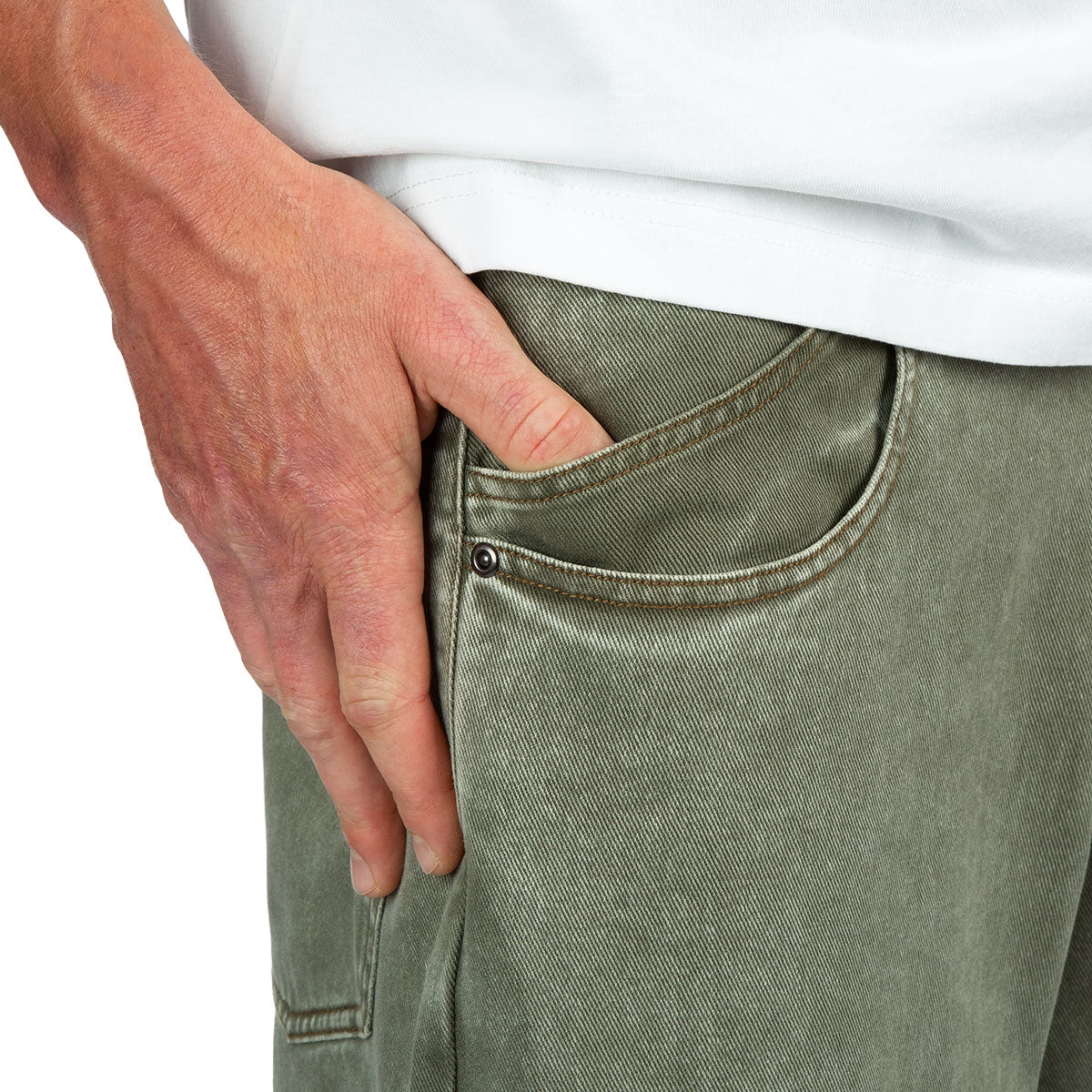CCS Baggy Straight Denim Jeans - Faded Olive image 9