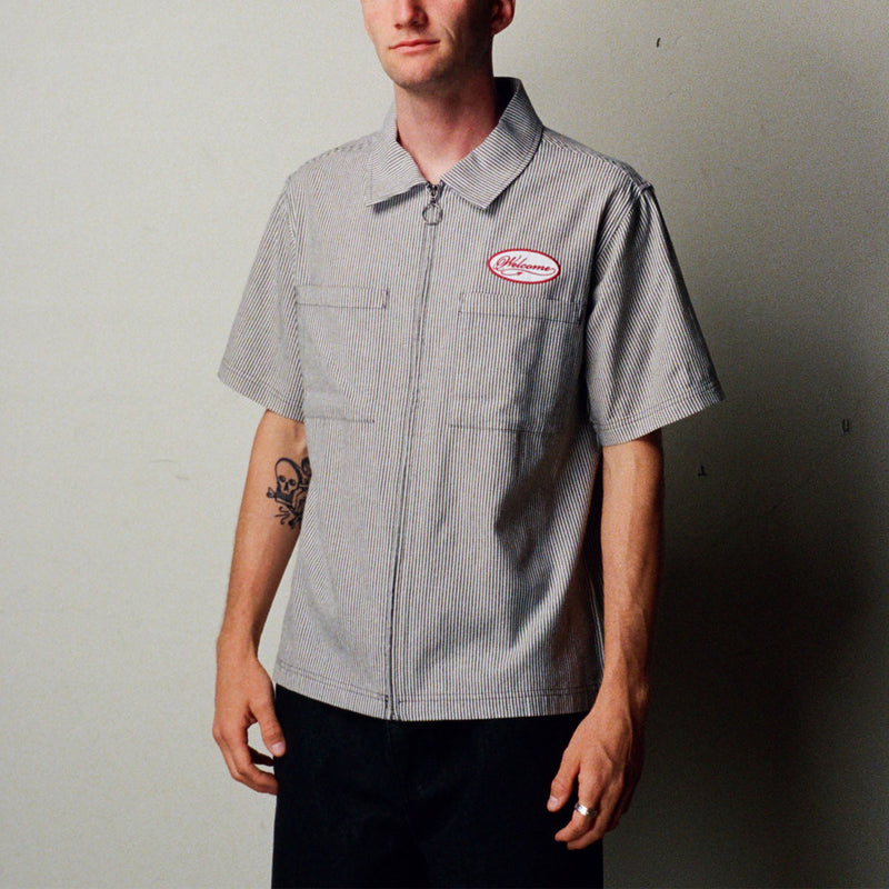 Welcome Garage Oxford Shirt - Black/Grey