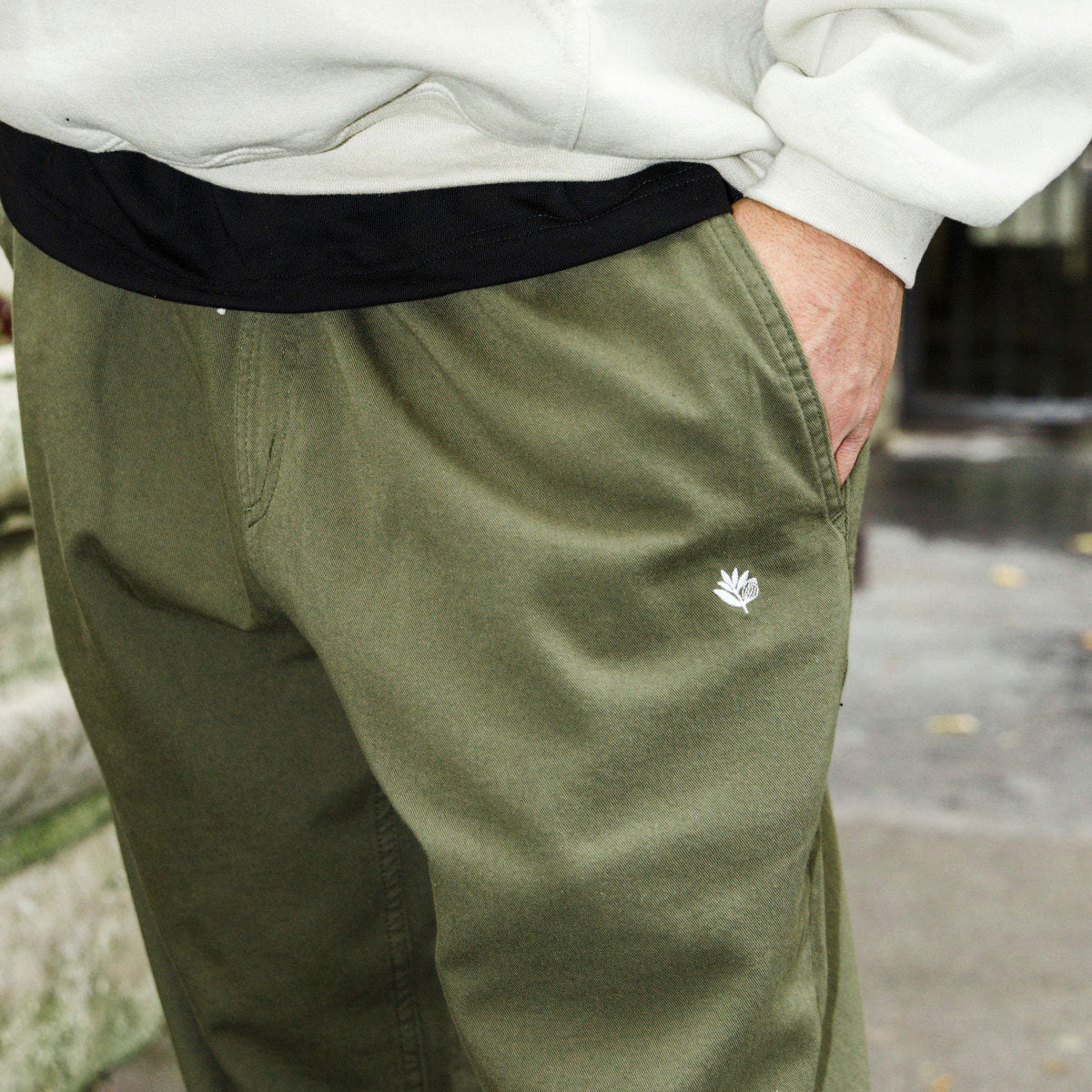 Magenta Slack Pants - Khaki image 6