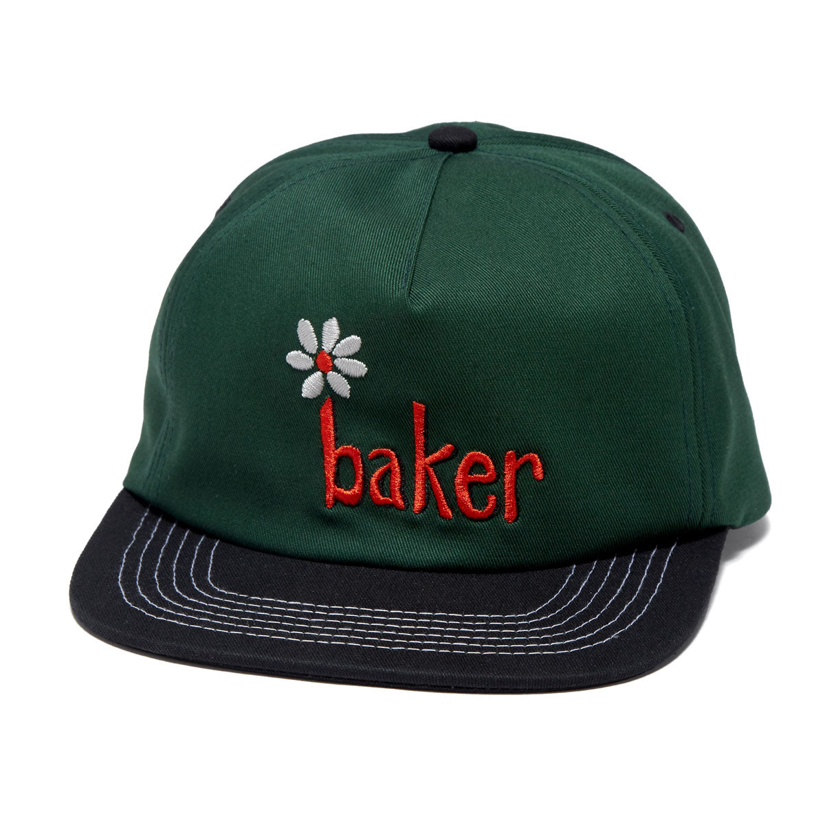 Baker Daisy Snapback Hat - Green/Black image 1