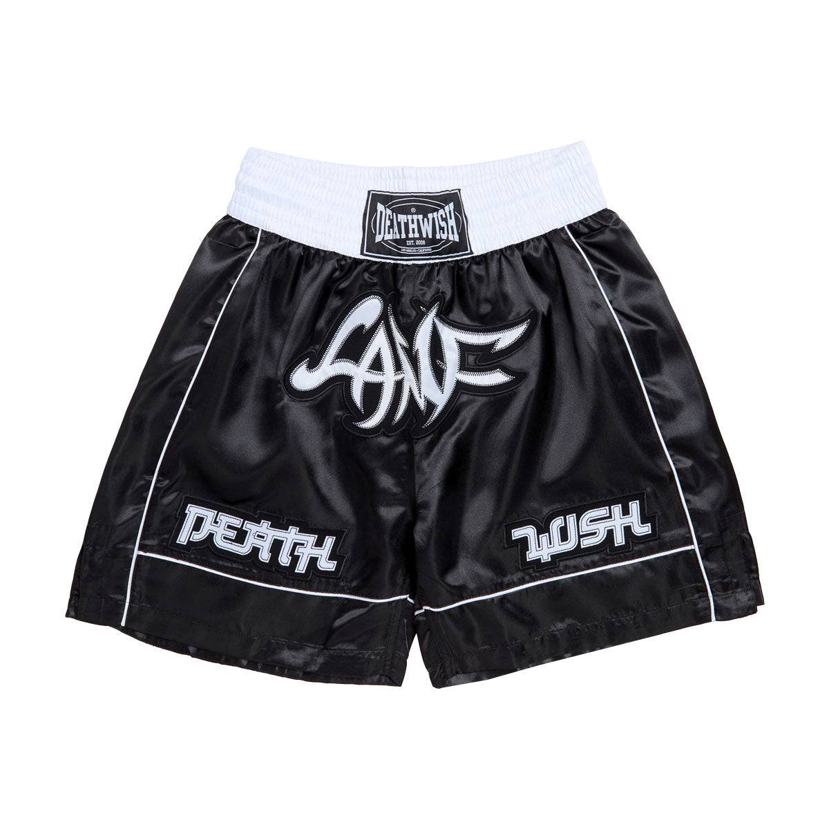 Deathwish Lamf Satin Boxing Shorts - Black image 1