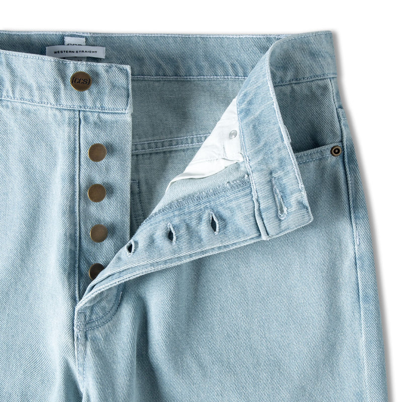 CCS Western Straight Denim Jeans - Bleach Wash