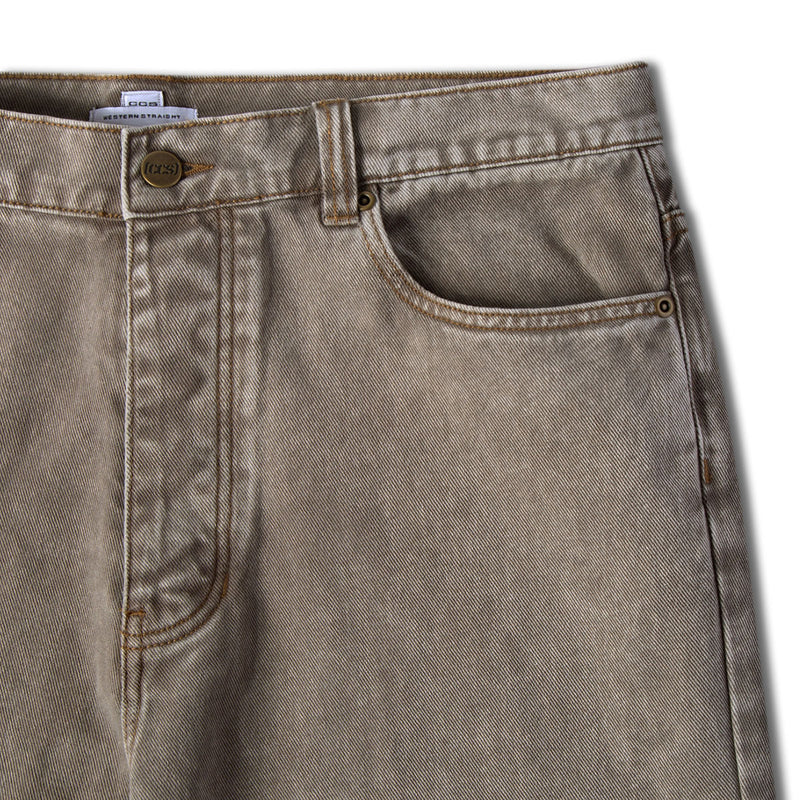 CCS Western Straight Denim Jeans - Faded Brown