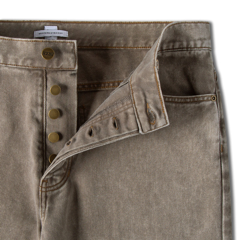 CCS Western Straight Denim Jeans - Faded Brown