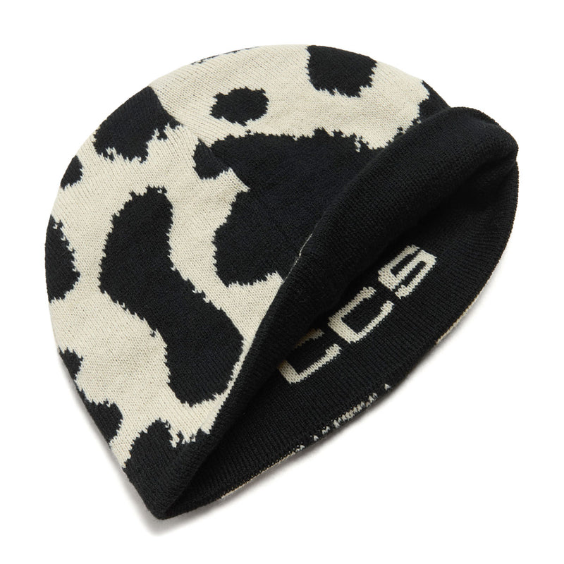 CCS Reversible Cow Skully Beanie - Black/Natural