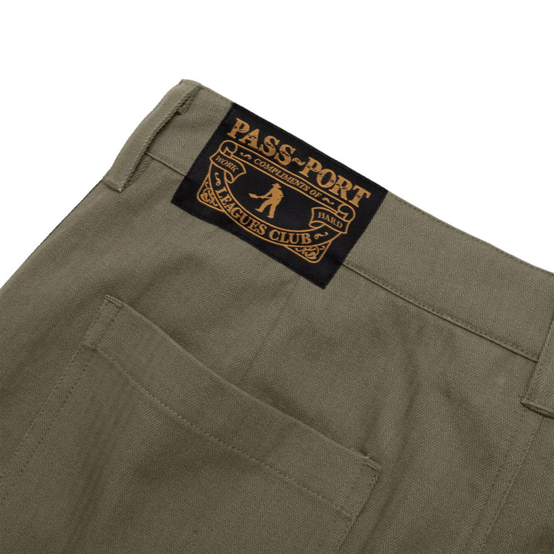 Passport Herringbone Leagues Club Stripe Shorts - Olive