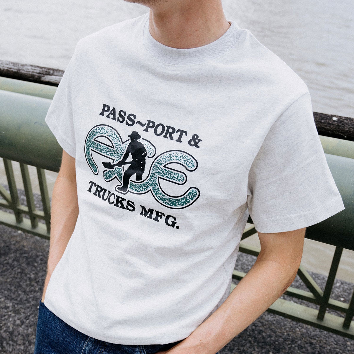 Ace x Passport Hammertone T-Shirt - Ash image 3