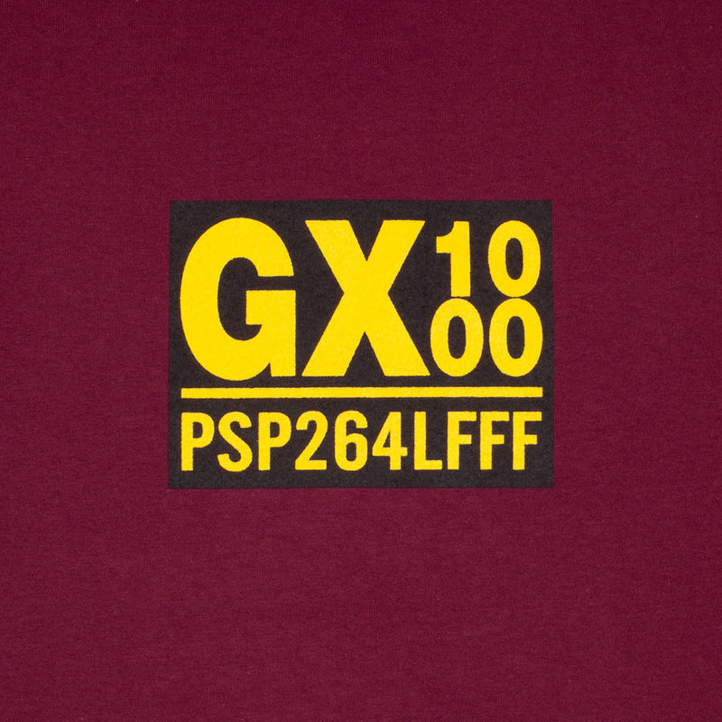 GX1000 PSP T-Shirt - Burgundy/Yellow Font
