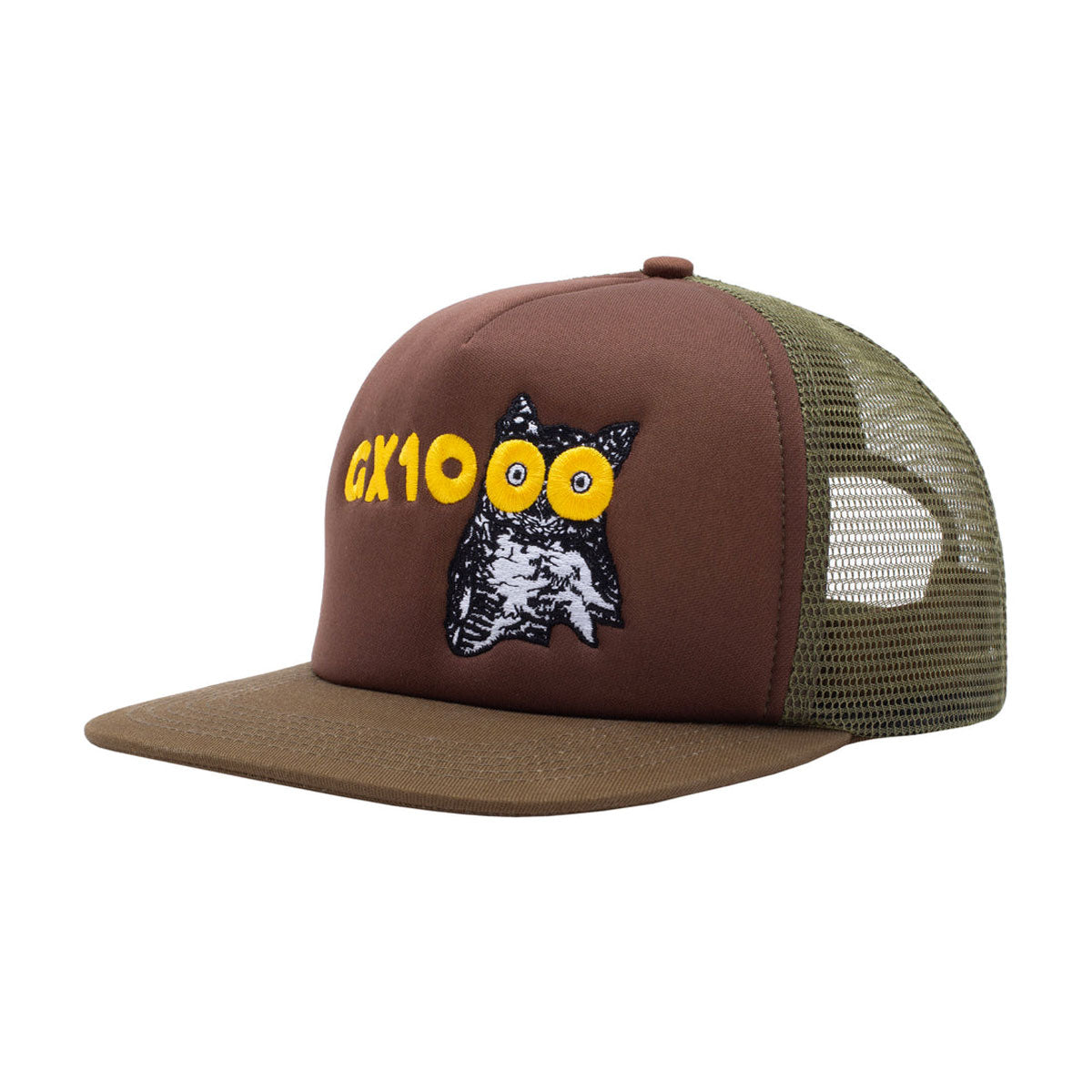 GX1000 Owl Trucker Hat - Brown/Green image 1