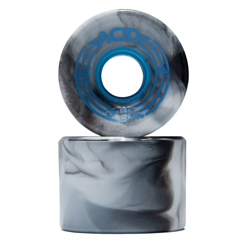 Acid Jelly Shots 80a Skateboard Wheels - Black/White Swirl - 59mm