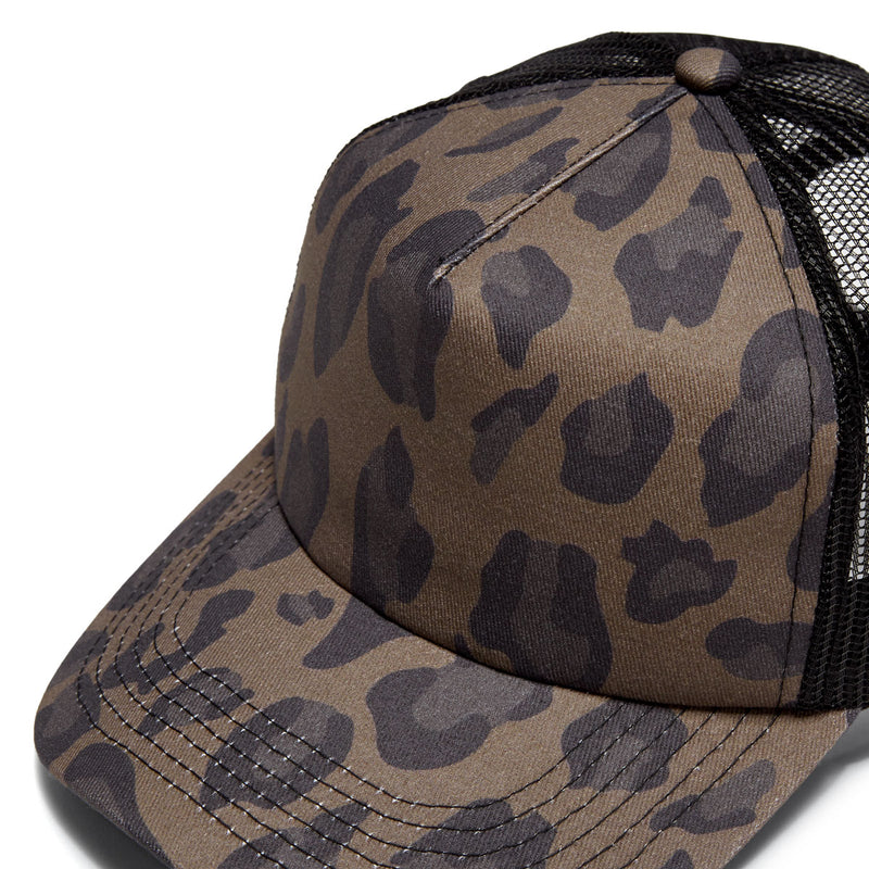CCS Leopard Trucker Hat - Black/Brown