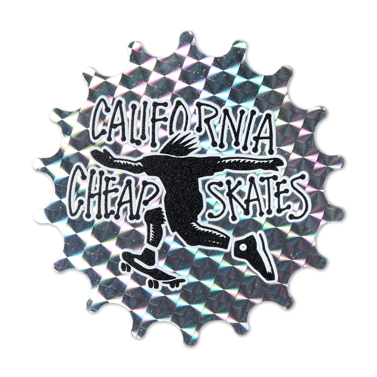 CCS Cheap Skates 1991 Sticker - Silver Prismatic image 1