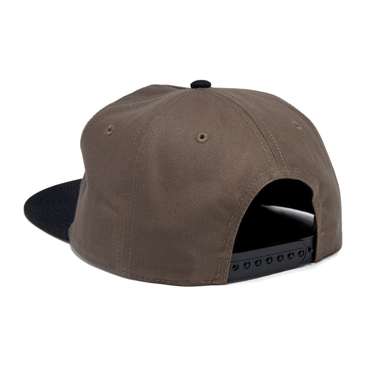 Metal 2 Tone Cotton Snapback Hat - Black/Walnut image 2