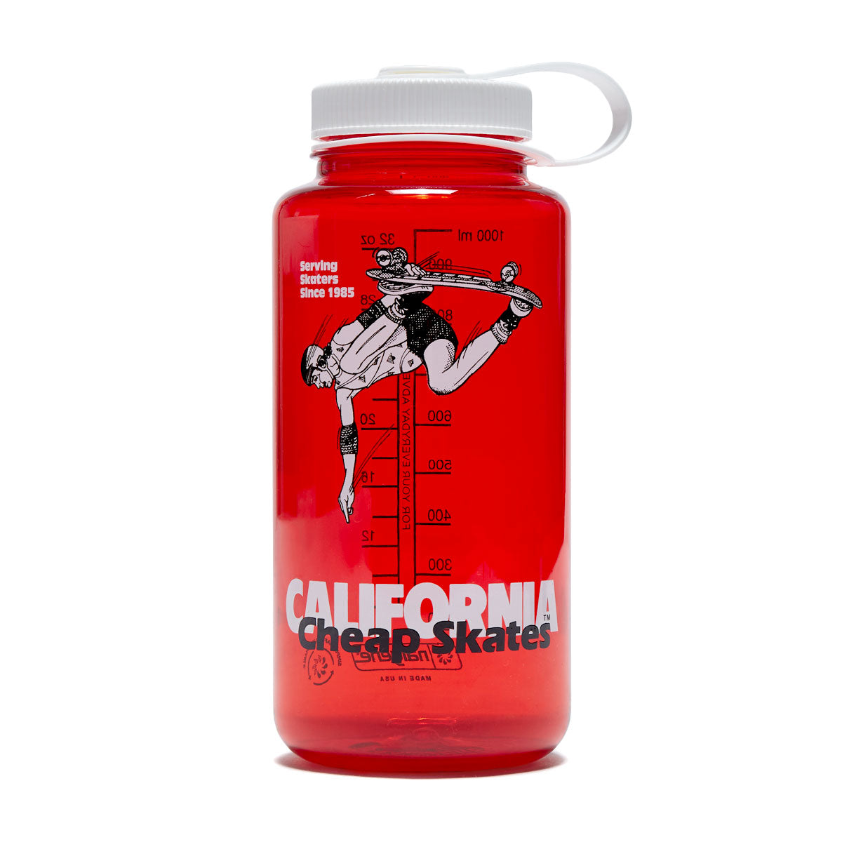 CCS June 1985 Wide Mouth Nalgene Water Bottle - Red/White - 32oz image 1