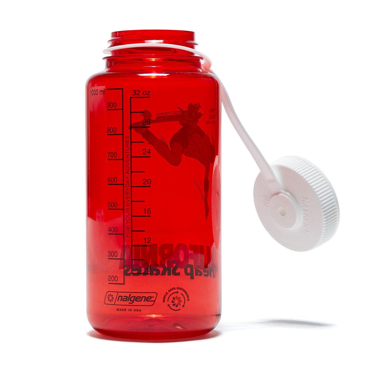 CCS June 1985 Wide Mouth Nalgene Water Bottle - Red/White - 32oz image 2