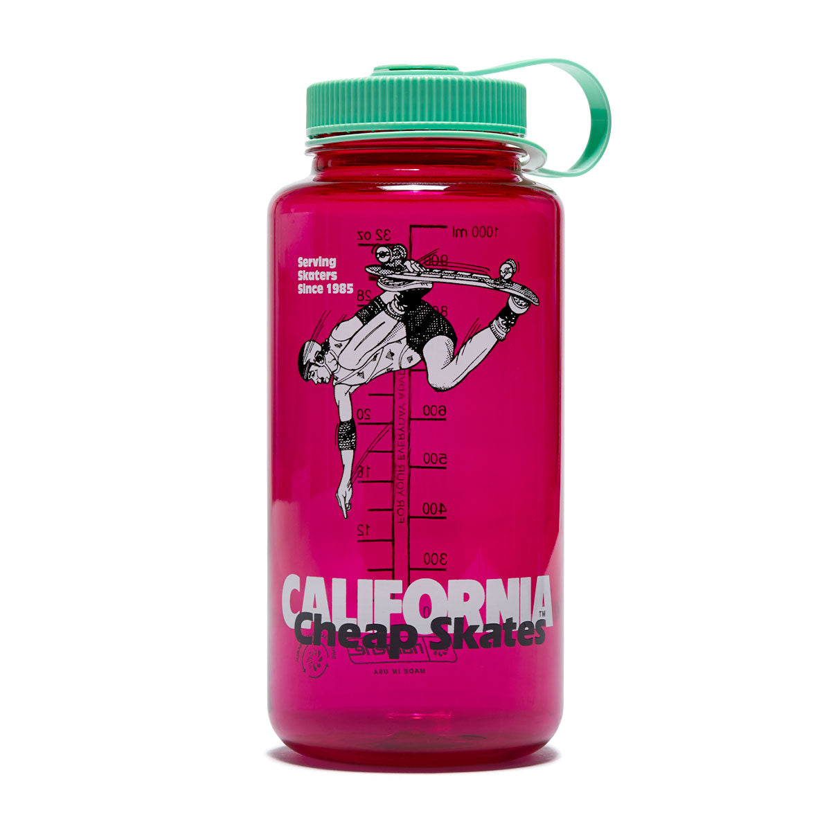 CCS June 1985 Wide Mouth Nalgene Water Bottle - Eggplant/Light Green - 32oz image 1