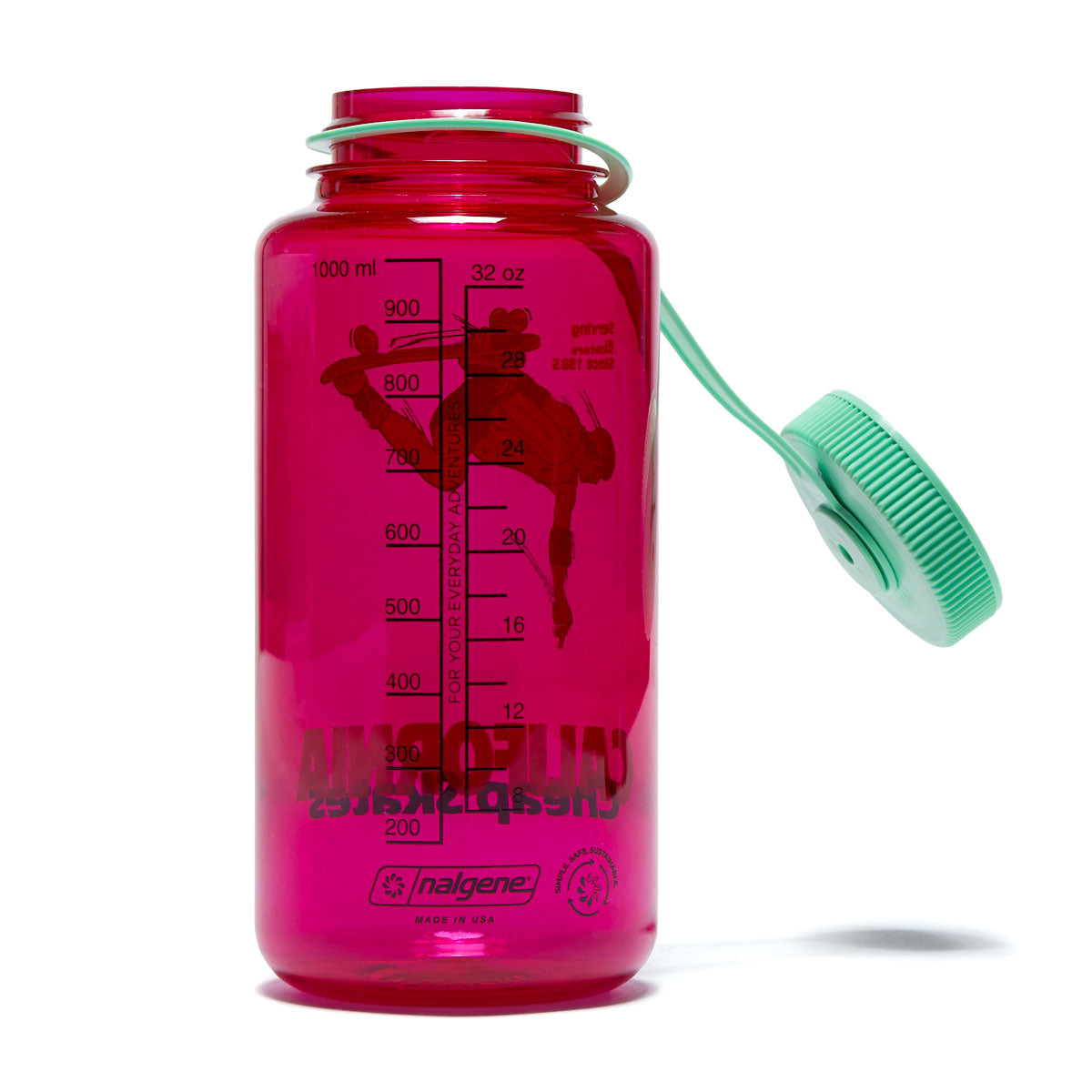 CCS June 1985 Wide Mouth Nalgene Water Bottle - Eggplant/Light Green - 32oz image 2