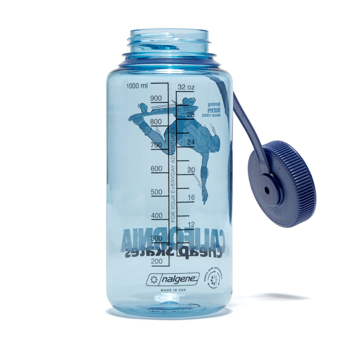 CCS June 1985 Wide Mouth Nalgene Water Bottle - Light Blue/Denim - 32oz image 2