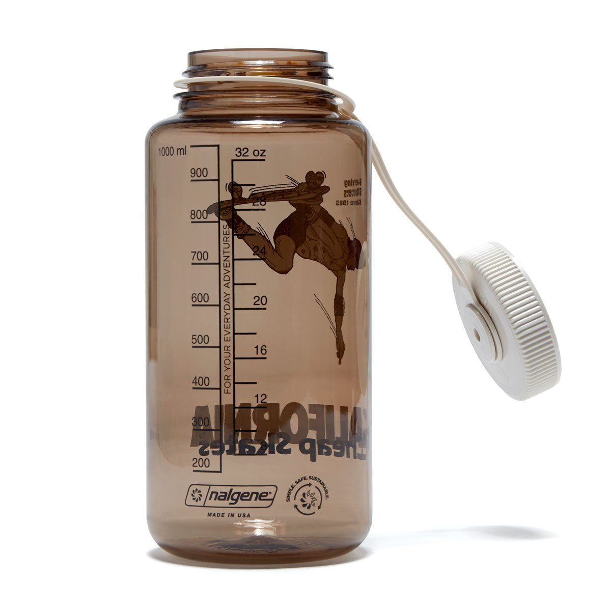 CCS June 1985 Wide Mouth Nalgene Water Bottle - Mocha/Cotton - 32oz image 2