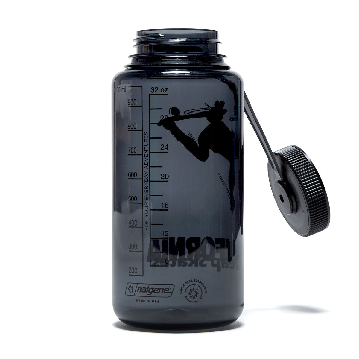 CCS June 1985 Wide Mouth Nalgene Water Bottle - Charcoal/Black - 32oz image 2