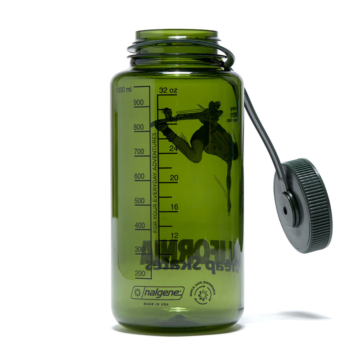 CCS June 1985 Wide Mouth Nalgene Water Bottle - Juniper/Jade - 32oz image 2