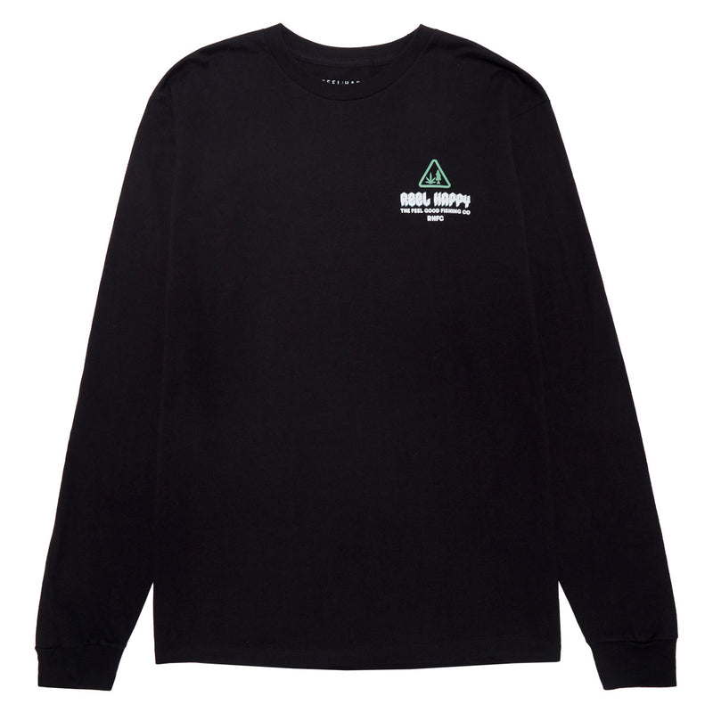 Reel Happy Smokey Vibes Long Sleeve T-Shirt - Black